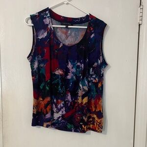 Kasper Women's Vibrant Abstract Sleeveless Blouse
